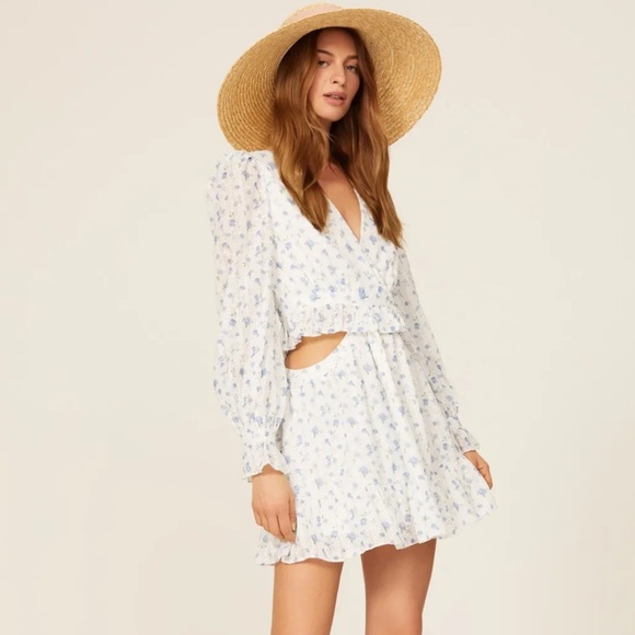 One33 Social Cut Out Floral Mini Dress 2 Cotton - Picture 2 of 7